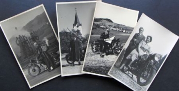 Puch Motorbike 1932 four original Postcard-Photos (2082)